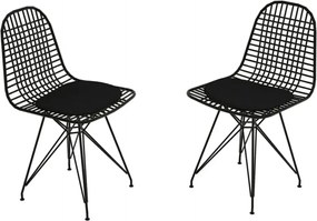 Set 2 scaune metal, Dining Homs, negru 80 x 42 x 45 cm