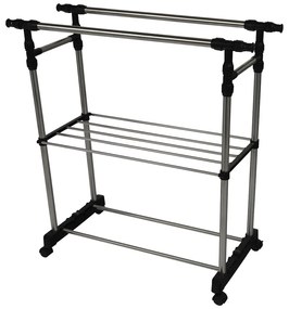 Cuier mobil, inox + plastic negru, SEBO