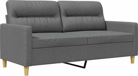vidaXL Canapea cu 2 locuri, gri închis, 140 cm, material textil
