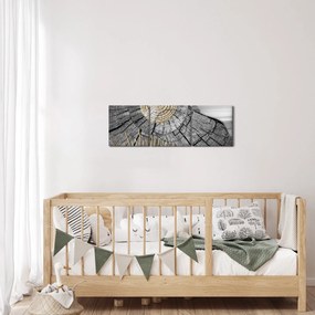 Tablou - Trunchiul copacului colaj (cu ceas) (90x30 cm)