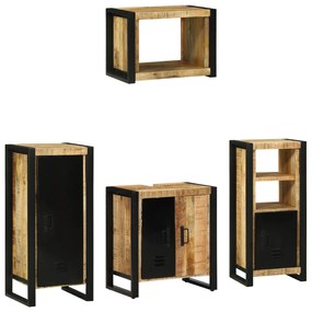 vidaXL Set de mobilier pentru baie 4 pcs Maro Lemn de mango solid