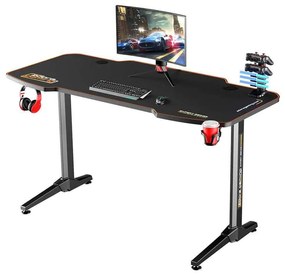 Birou Gaming Adore CARBON SERIES X9, 140 x 66 x 75 cm, suprafata carbon, mousepad, USB gamepad holder, suport pentru casti si pahar, cutie cabluri