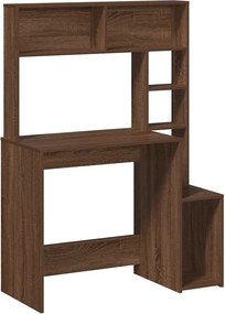 vidaXL Birou cu rafturi, stejar maro, 100x45x140 cm, lemn compozit