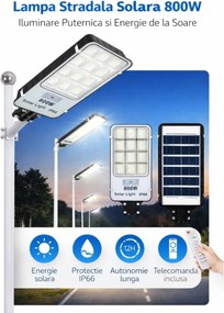 Lampa Solara Led 800W IP 66 6500K b325b cu suport