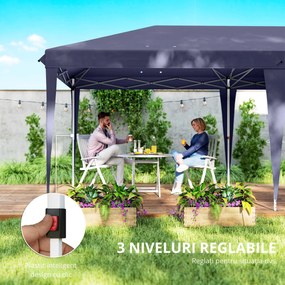 Outsunny Foisor de gradina pliabil pentru exterior cu 6 panouri laterale, 585x295cm albastru | AOSOM RO