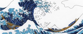 Tablou - Desen japonez, valuri (120x50 cm)
