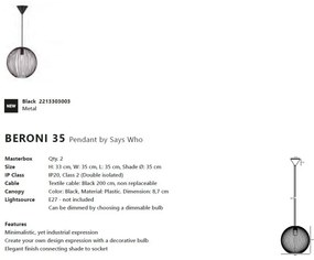 Pendul design modern Beroni 35 negru