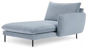 Șezlong albastru deschis cu tapițerie din catifea (cu colțar pe partea dreaptă) Vienna – Cosmopolitan Design