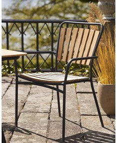 Scaune de grădină în culoare naturală 2 buc. din lemn masiv/din metal Cleveland – House Nordic