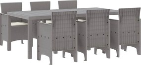 vidaXL Set de masă pentru grădină 7 pcs Gri deschis Polipropilenă