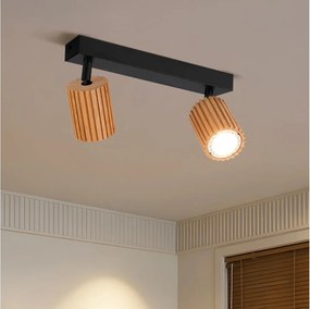 Brilagi - Spot MODERN WOOD 2xGU10/8W/230V lemn/negru
