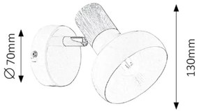Rabalux 5943 - Aplică perete spot HOLLY 1xE14/40W/230V alb