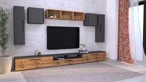 Living haaus Haga V2, Antracit/Stejar Wotan, L 360 cm