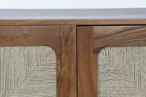 Etajera, maro, din lemn de acacia si rattan, Oasis