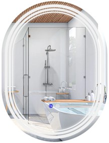 kleankin Oglindă Baie cu Lumină 70x50 cm 3 Culori de Lumină, Funcție Anti-abur, Funcție de Memorie, IP44, Orizontal/Vertical | Aosom Romania