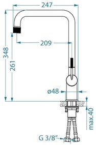 Baterie de chiuvetă ALVEUS 1150764 FLORA 34,8 cm bronz