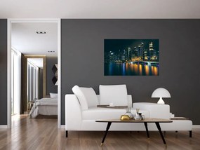 Tablou - Singapore noaptea (90x60 cm)