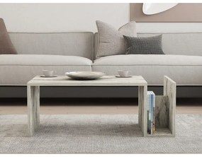 Masă de cafea MONEL, finisaj marmură, gri