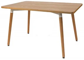Masa Cross, 120x80x75 cm, MDF furnir lemn, culoare stejar, picioare lemn