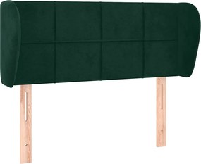 vidaXL Tăblie de pat cu aripioare verde închis 93x23x78/88 cm catifea