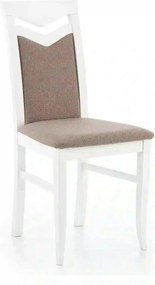 Scaun tapitat Citrone, maro/alb, stofa clasica/lemn de fag, 44X43X96 C