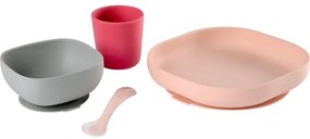 Beaba - Set de masă pentru copii Pink, 4 piese