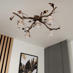 Lustră aplicată ROZETA, 5xE14/40W/230V, bronz