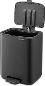 Cos de gunoi Brabantia Bo Pedal 1010132, 7 l, Inchidere lenta, Baza cauciucata, Finisaj mineral, Gri inchis