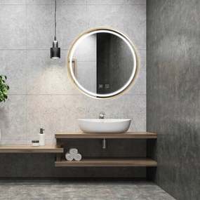 Oglinda LED 60cm MMJ auriu periat