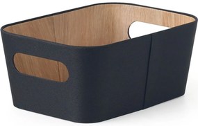 Set de 2 coșuri de depozitare Kitchisimo 26 × 18 ×11 cm, negru, S