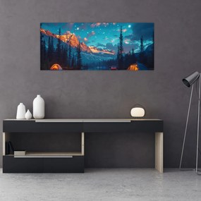 Tablou - Camping în munți (120x50 cm)