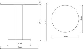 Masă de dining rotundă cu blat cu aspect de lemn de stejar ø 80 cm Sool – noo.ma