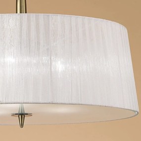 Lustra suspendata clasica LOEWE antique brass/ abajur alb