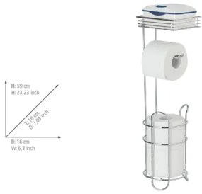WENKO 24074800 - Suport pentru hârtie igienică 16x59 cm, crom lucios