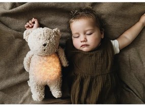 Pluș de îmbrățișat cu sunete și lumină Moonie ursuleț 2.0 organic grey