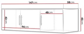 Dulap de haine Lenona D3 (Stejar wellington) (cu oglindă). 1105770