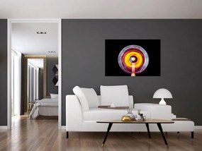 Tablou cu lumini în cerc (90x60 cm)
