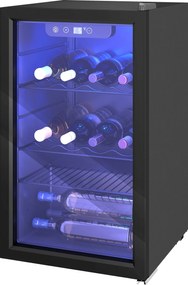 HOMCOM Frigider pentru vinuri 24 sticle, capacitate 68 L, 4–16 °C aparat independent pentru băuturi, bere și vin cu ușă din sticlă, negru | Aosom Romania