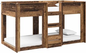 vidaXL Pat Etajat pentru Copii Lemn vechi 90 x 200 cm Lemn compozit