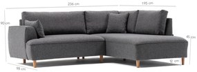 Canapea de colț Felix Extra Soft Corner Sofa Right - Dark Grey