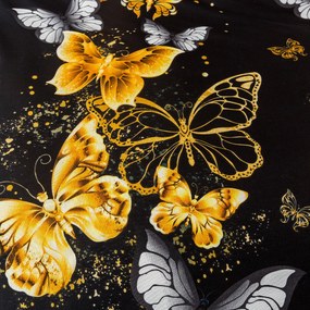 Fata de perna din microfibra GOLD BUTTERFLY 70x90 cm, negru
