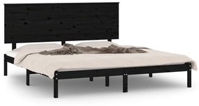 3104827 vidaXL Cadru de pat, negru, 200x200 cm, lemn masiv de pin