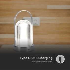 Lampă de birou LED reglabilă LED/1W/5V 3000-6000K 1800 mAh crom