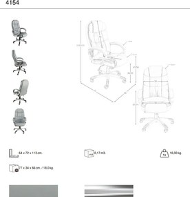 Scaun de birou pivotant design LUX Grey