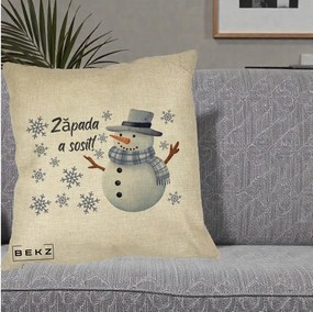 Perna Decorativa Zapada a Sosit Om de Zapada, 40x40 cm, Crem, Husa Detasabila, Perna Inclusa, BEKZ®