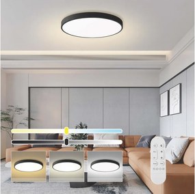 Immax NEO 07313L-LED Plafonieră dimabilă SEMPLICI 96W/230V diametru 80 cm Wi-Fi Tuya negru + telecomandă