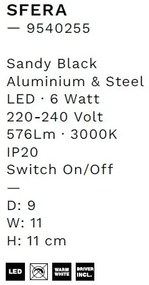 Aplica de perete LED stil minimalist SFERA