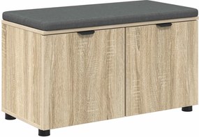 vidaXL Bancă pentru hol cu pernă cu raft Stejar Sonoma 80 x 38 x 46 cm