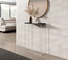 Consolă hol, 60x20x80 cm Sili 2, ADRK Furniture (Culoare: Negru / Gri beton)
