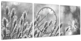 Tablou - Iarbă moale bej N⁰1 (cu ceas) (90x30 cm)